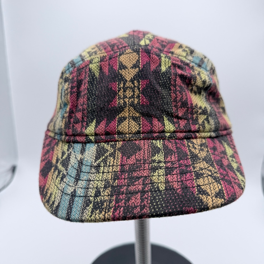 21Men Southwestern Geometric Tapestry 5 Panel Camper Hat Multicolor Adjustable